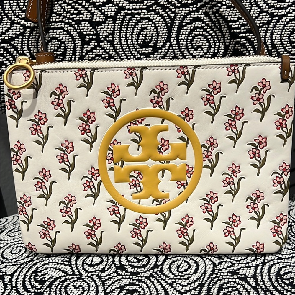 Tory Burch Floral White Mini Crossbody Bag